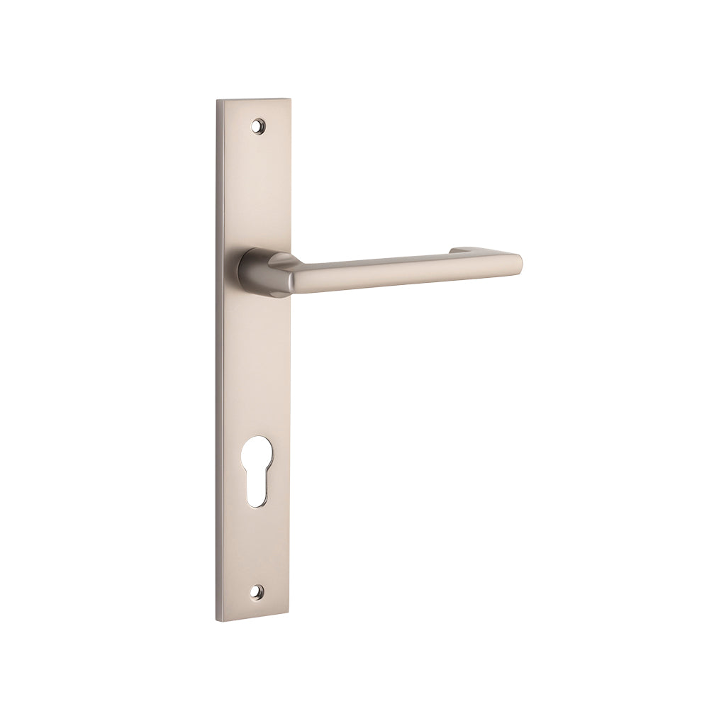Baltimore Return Lever - Rectangular Backplate Satin Nickel / Entrance / Lever Set Only