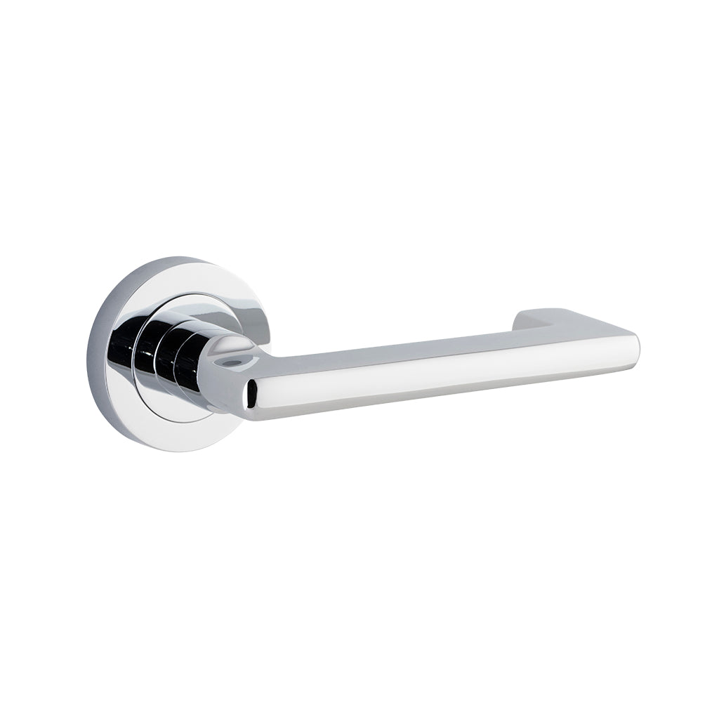 Baltimore Return Lever - Round Rose Polished Chrome / Passage / Lever Set Only