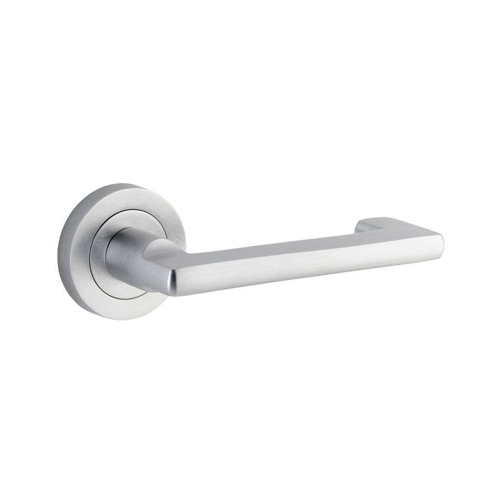 Baltimore Return Lever - Round Rose Brushed Chrome / Passage / Lever Set Only