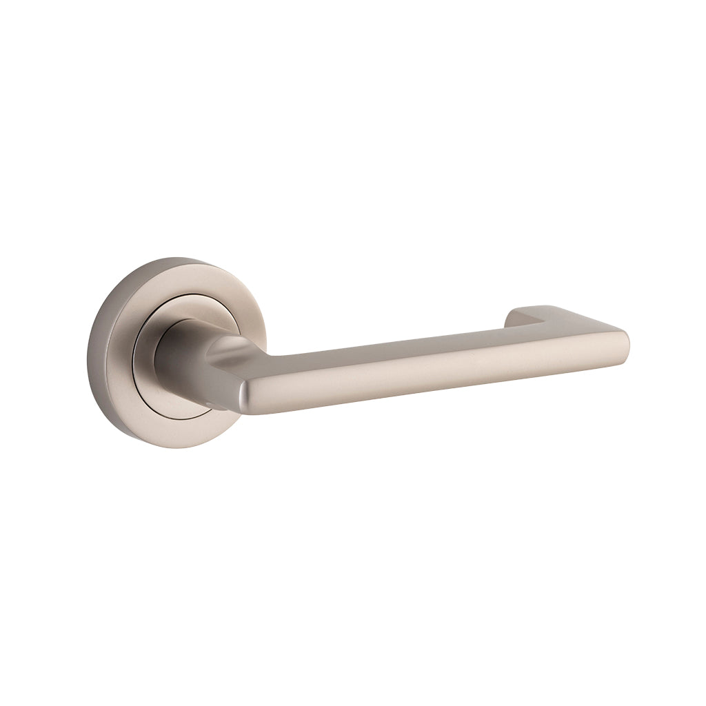 Baltimore Return Lever - Round Rose Satin Nickel / Passage / Lever Set Only