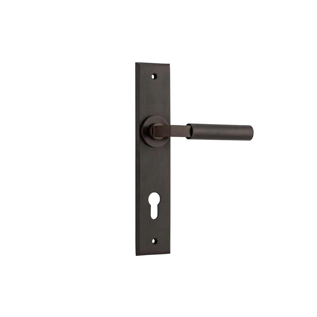 Berlin Lever - Chamfered Backplate Signature Brass / Entrance / Lever Set Only
