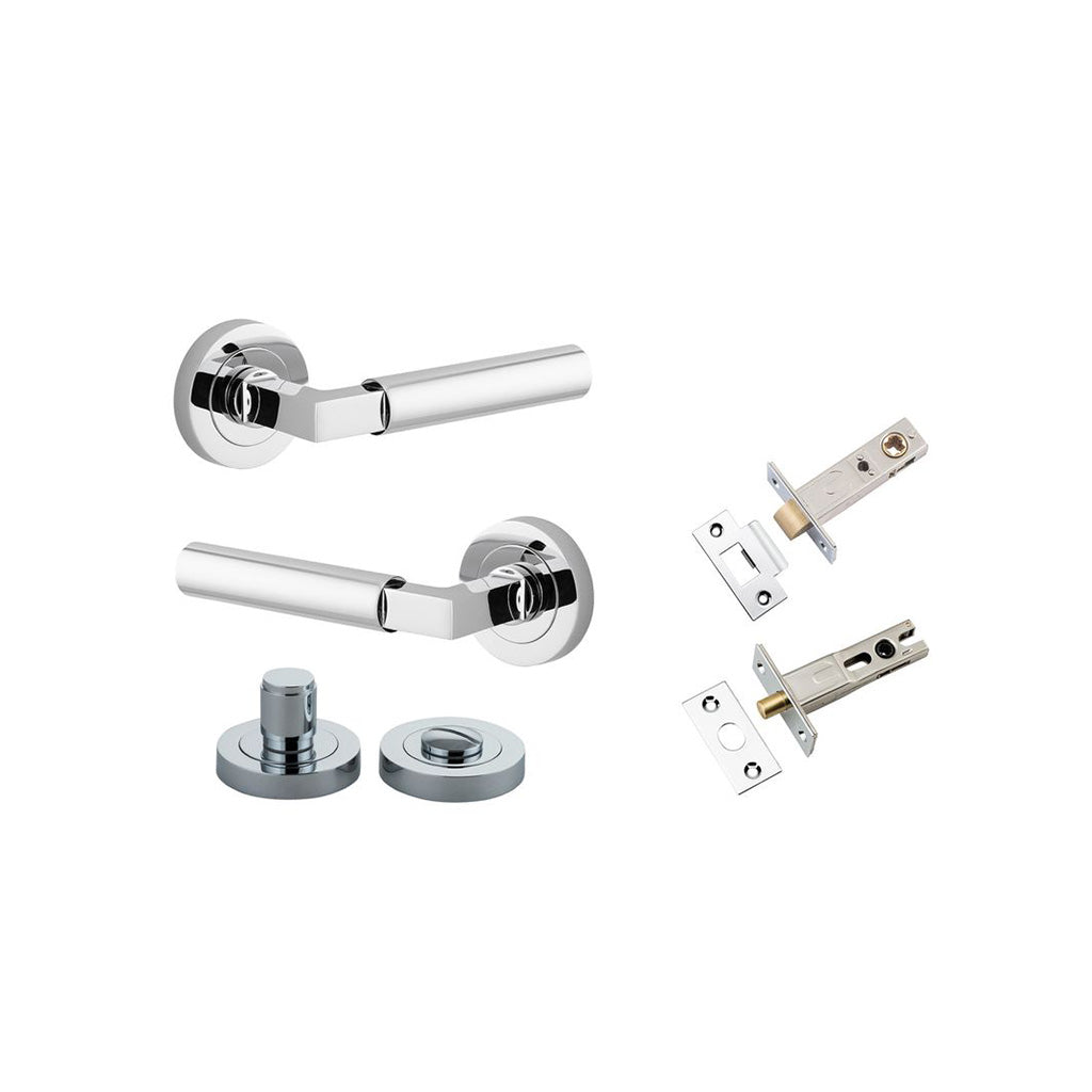 Berlin Lever - Round Rose Polished Chrome / Privacy / Separate Privacy Kit
