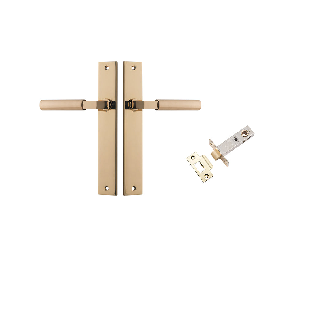 Berlin Lever - Rectangular Backplate Polished Brass / Passage / Passage Kit