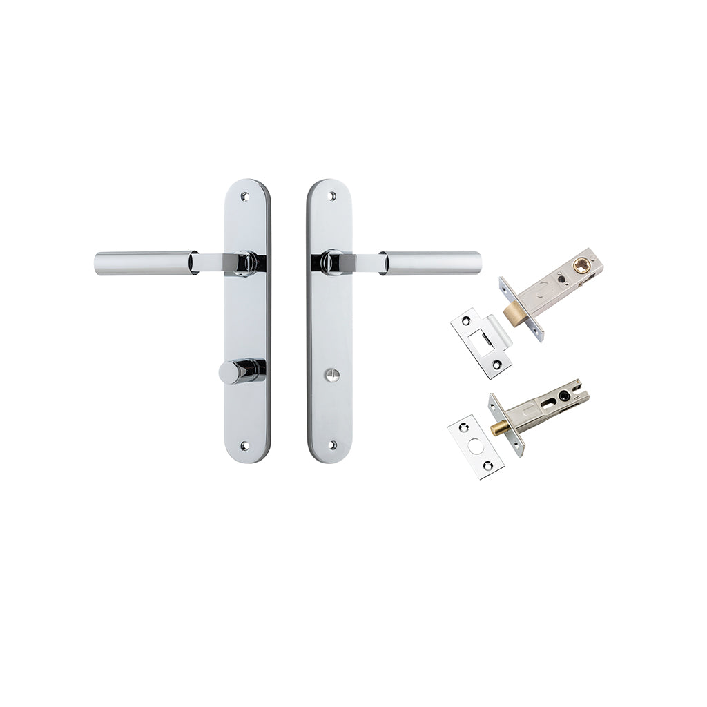 Berlin Lever - Oval Backplate Polished Chrome / Privacy / Separate Privacy Kit