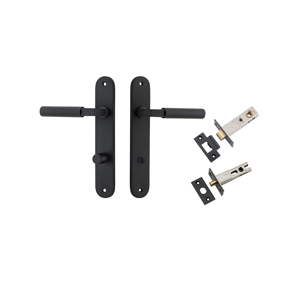 Berlin Lever - Oval Backplate Matt Black / Privacy / Separate Privacy Kit