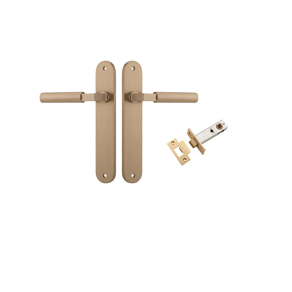 Berlin Lever - Oval Backplate Brushed Brass / Passage / Passage Kit
