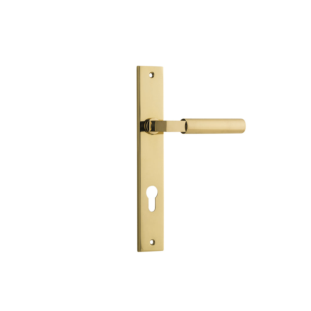 Berlin Lever - Rectangular Backplate Polished Brass / Entrance / Lever Set Only