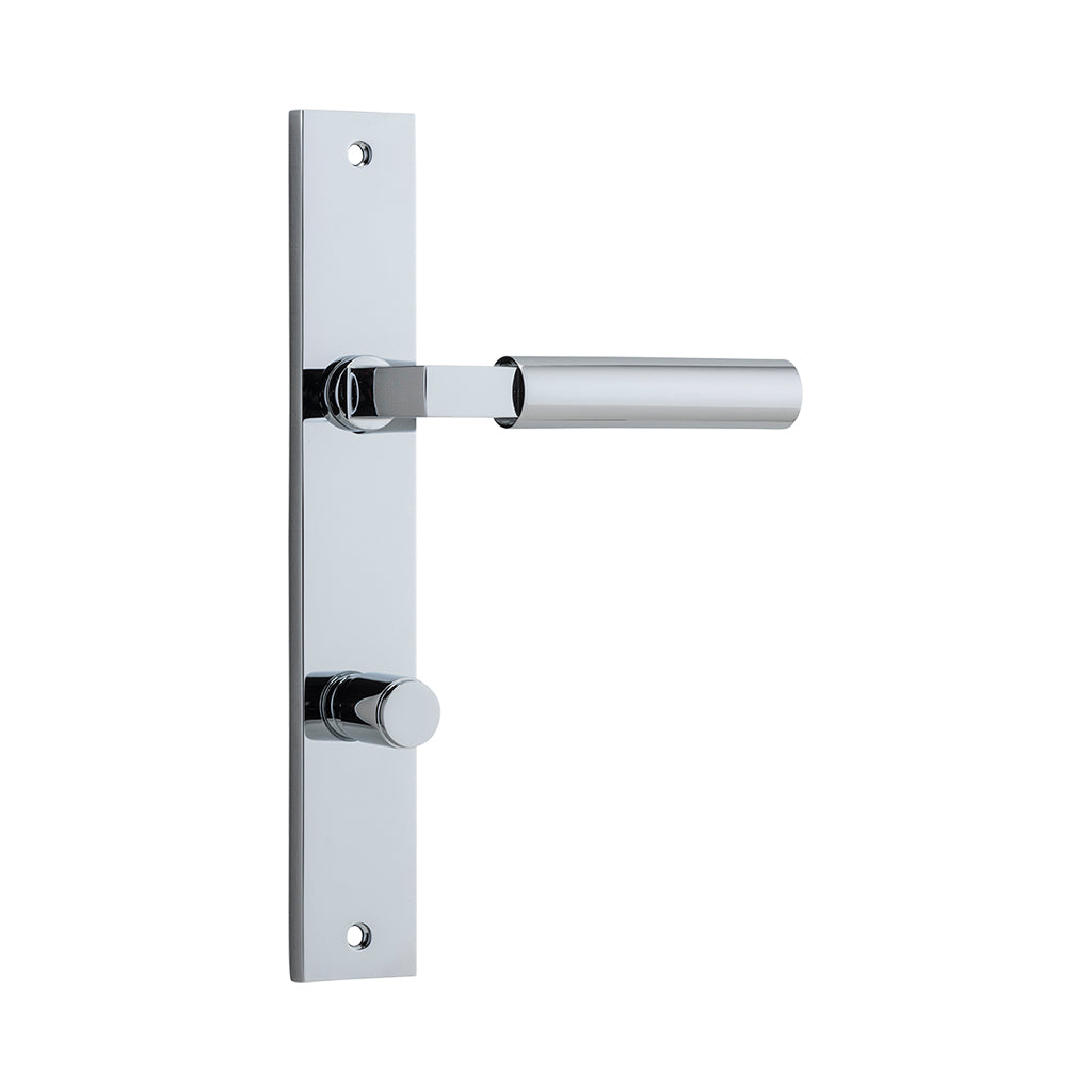 Berlin Lever - Rectangular Backplate Polished Chrome / Privacy / Lever Set Only