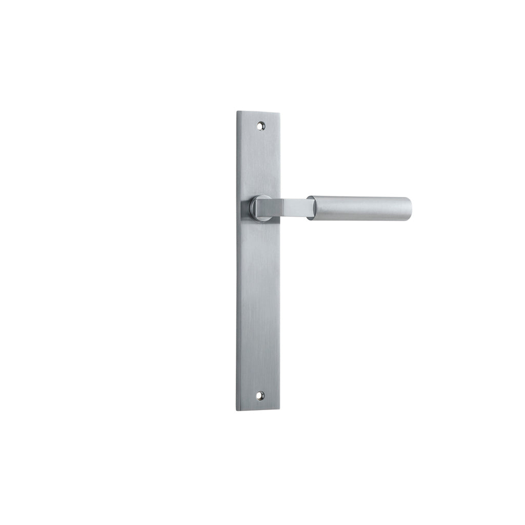 Berlin Lever - Rectangular Backplate Brushed Chrome / Passage / Lever Set Only