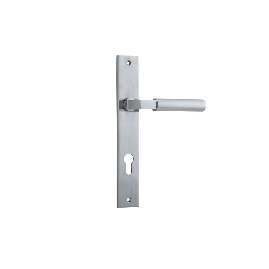 Berlin Lever - Rectangular Backplate Brushed Chrome / Entrance / Lever Set Only