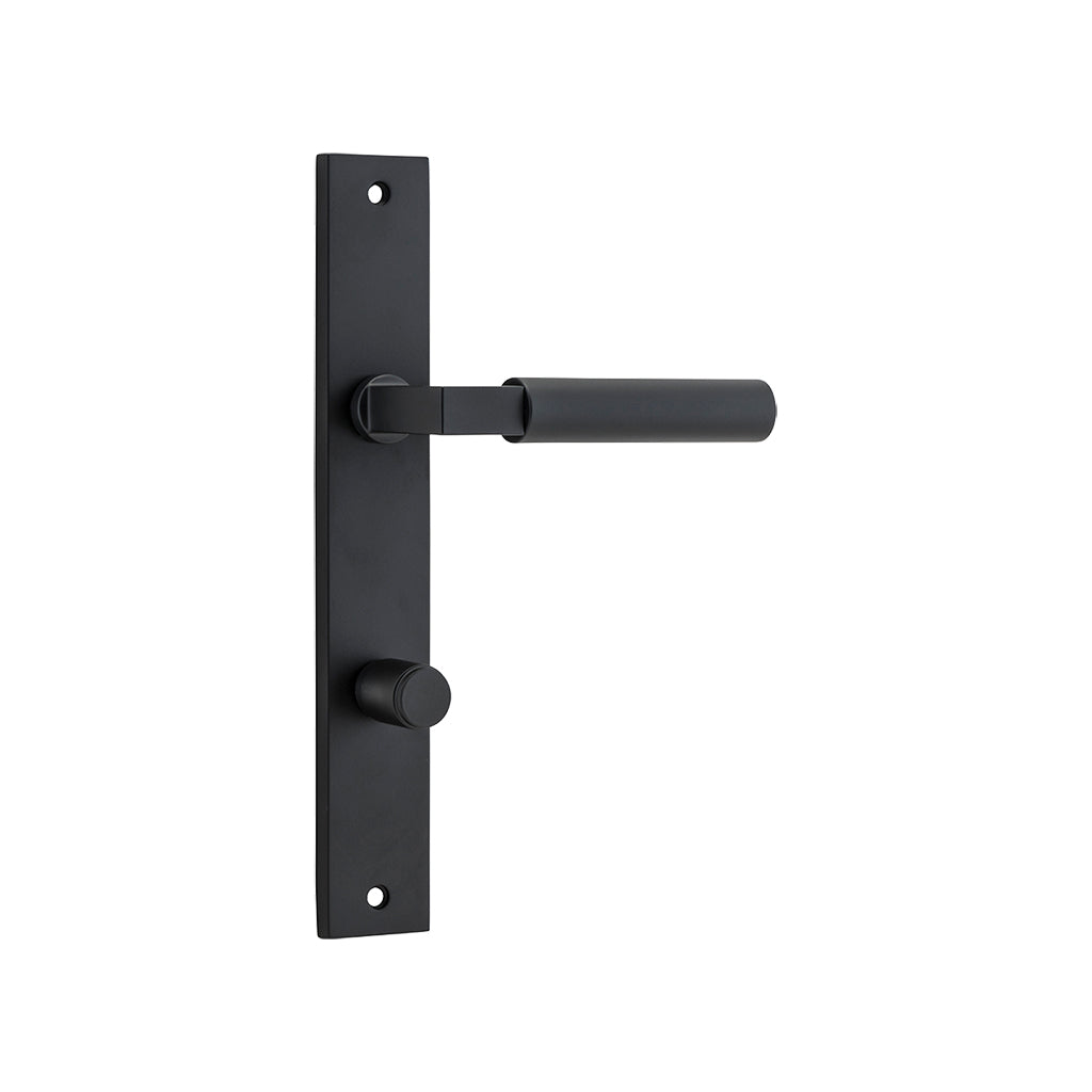 Berlin Lever - Rectangular Backplate Matt Black / Privacy / Lever Set Only