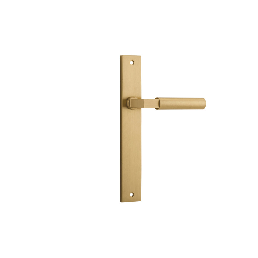 Berlin Lever - Rectangular Backplate Brushed Brass / Passage / Lever Set Only