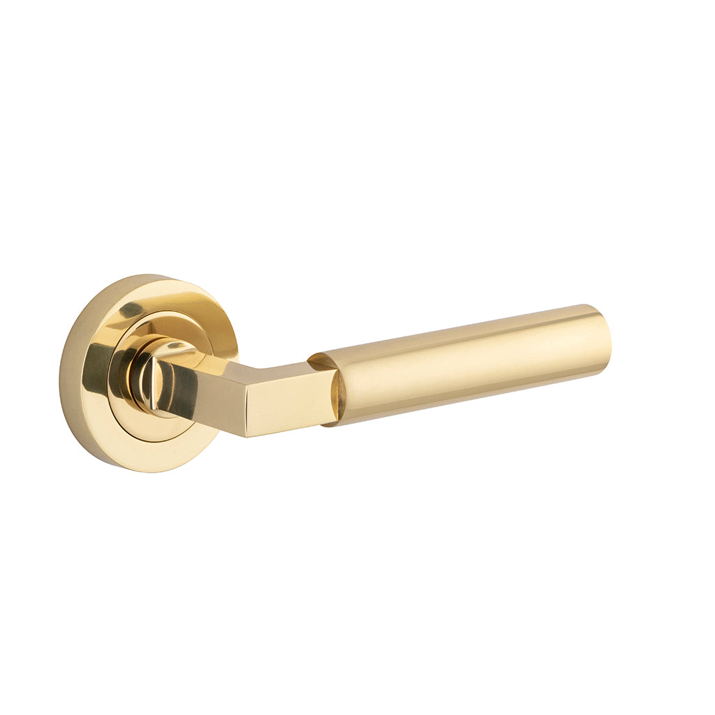 Berlin Lever - Round Rose Polished Brass / Passage / Lever Set Only