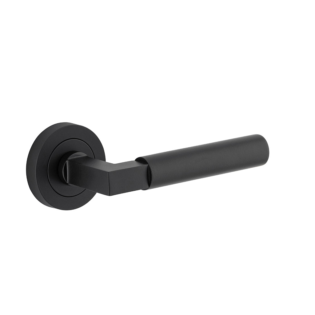 Berlin Lever - Round Rose Matt Black / Passage / Lever Set Only