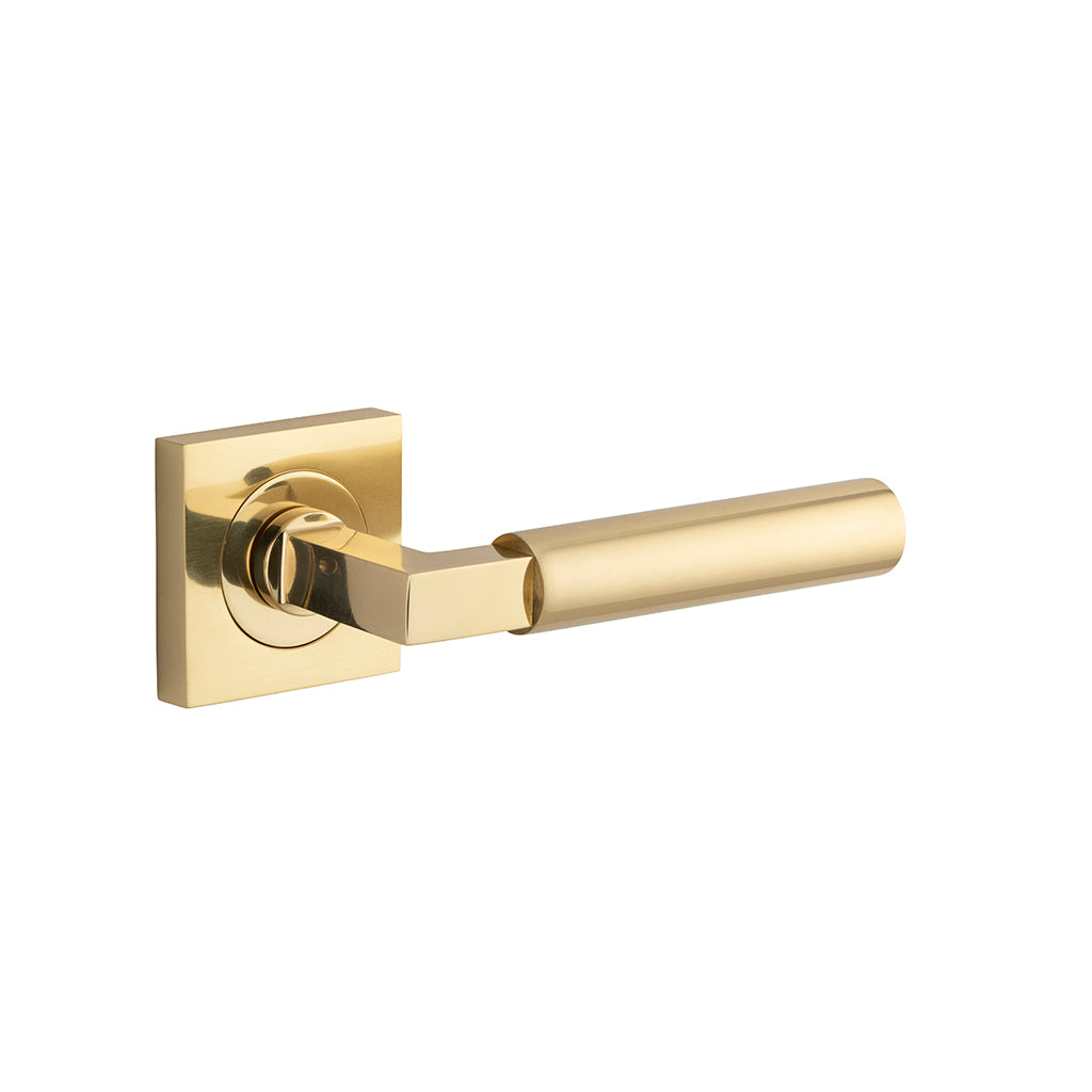 Berlin Lever - Square Rose Polished Brass / Passage / Lever Set Only