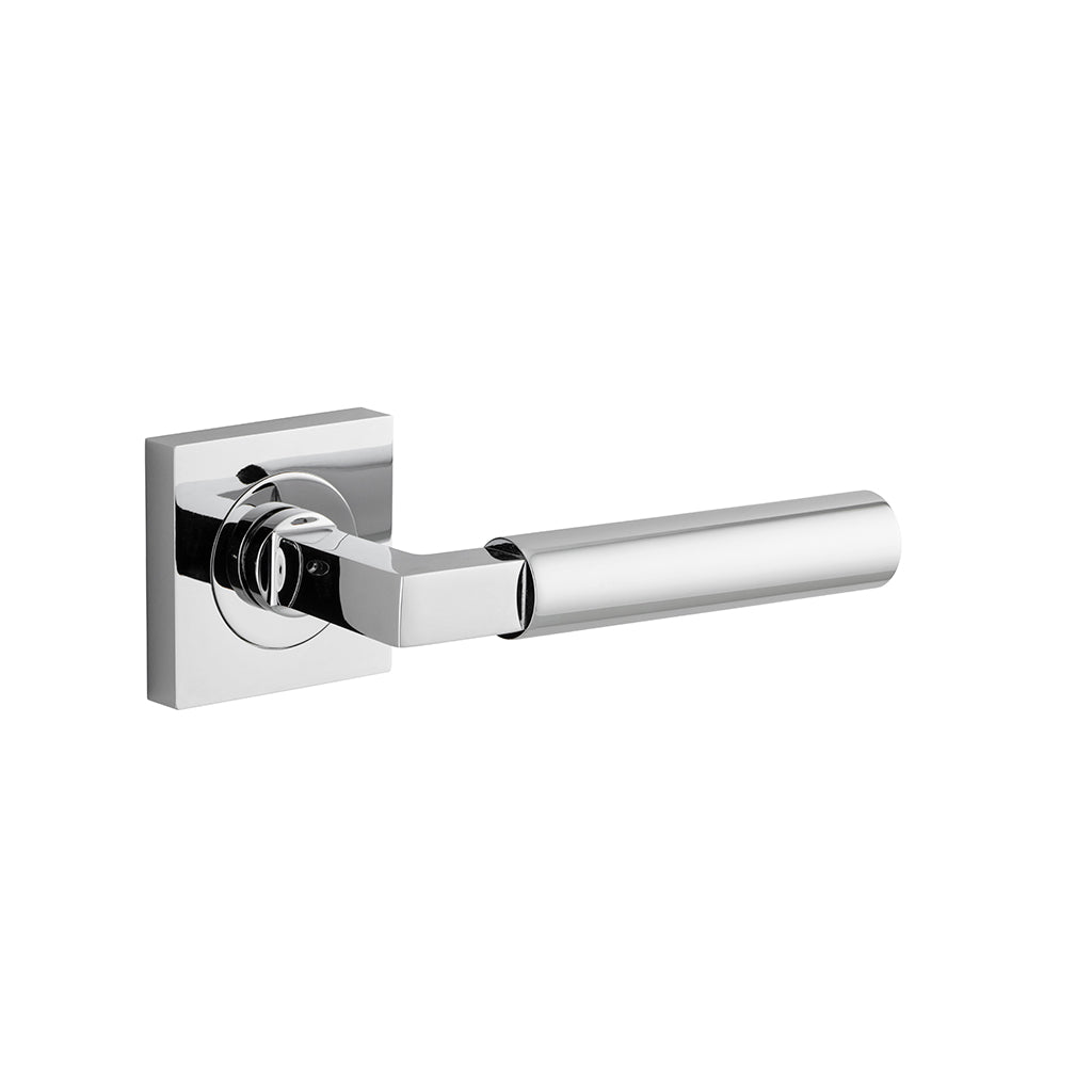 Berlin Lever - Square Rose Polished Chrome / Passage / Lever Set Only