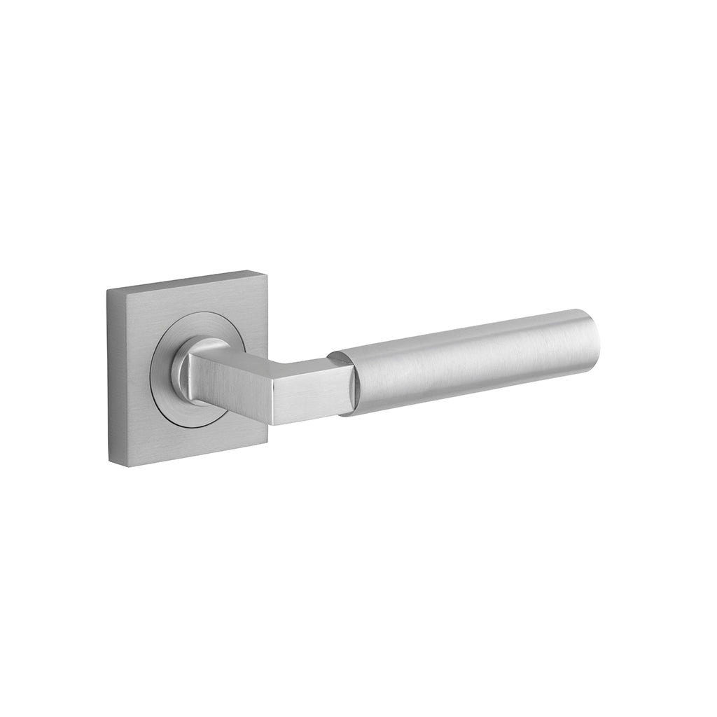 Berlin Lever - Square Rose Brushed Chrome / Passage / Lever Set Only