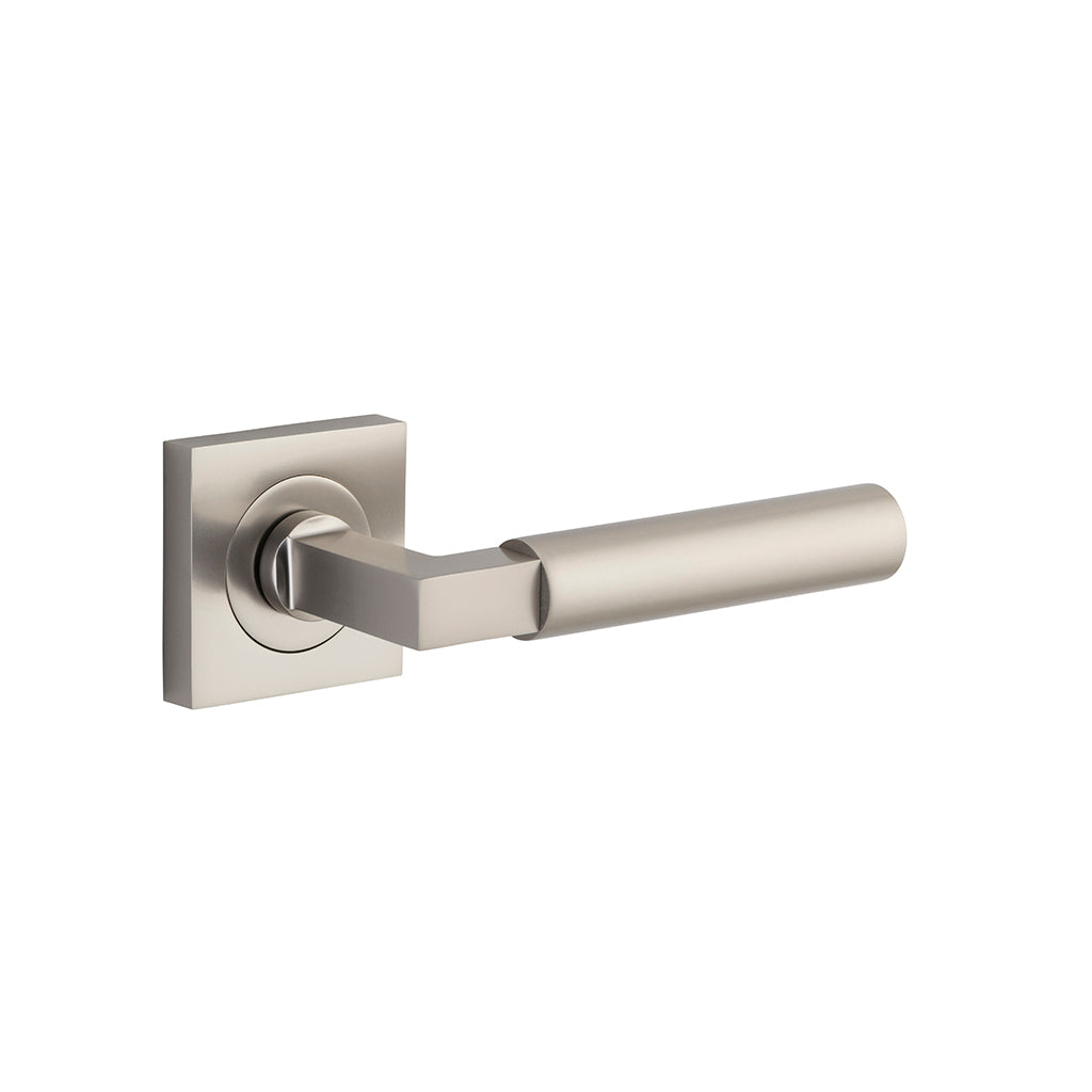 Berlin Lever - Square Rose Satin Nickel / Passage / Lever Set Only
