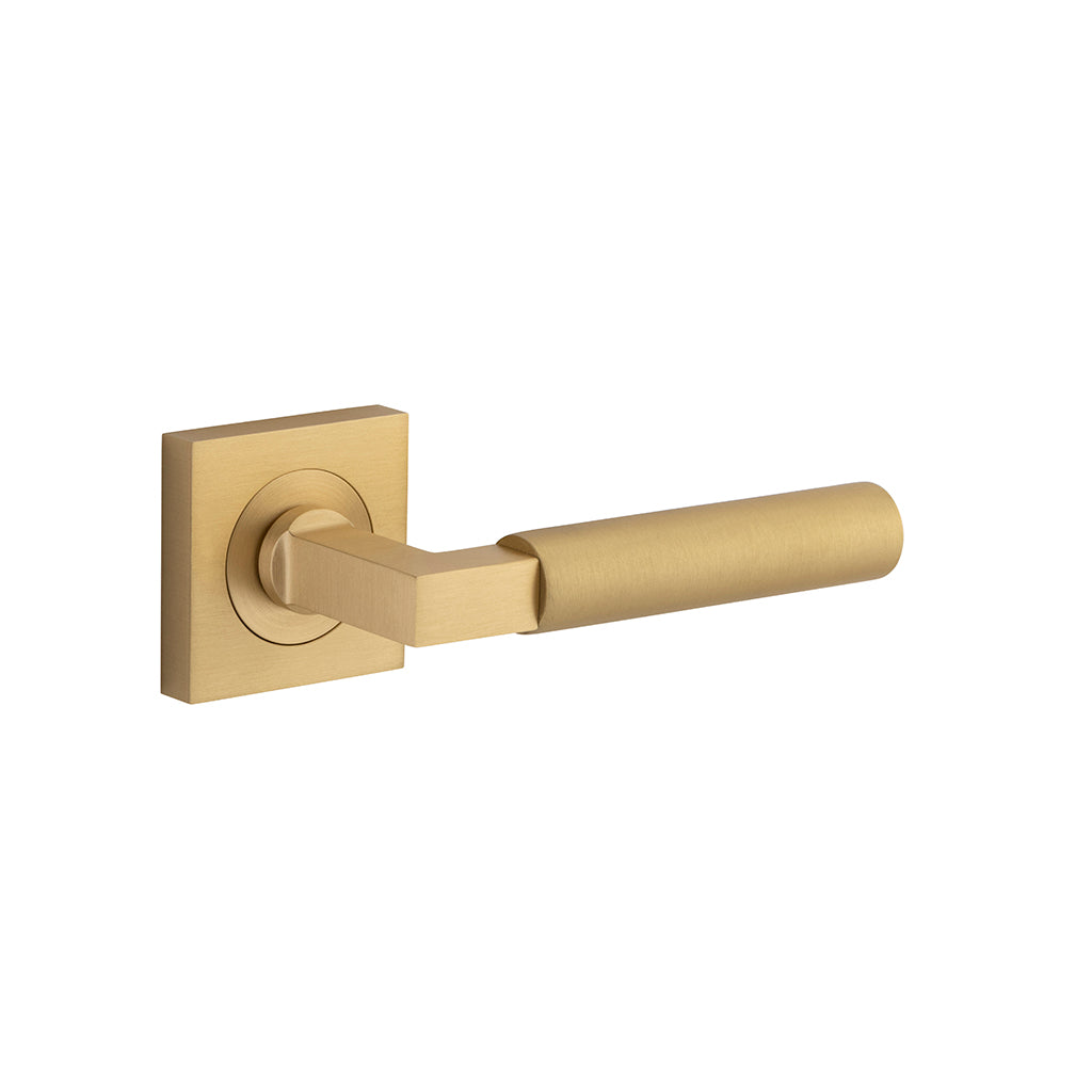 Berlin Lever - Square Rose Brushed Brass / Passage / Lever Set Only