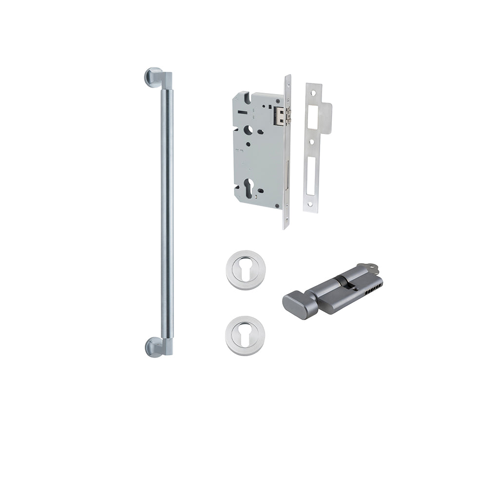 Berlin Pull Handle Brushed Chrome / 450mm / Entrance Kit (Key-Thumb)