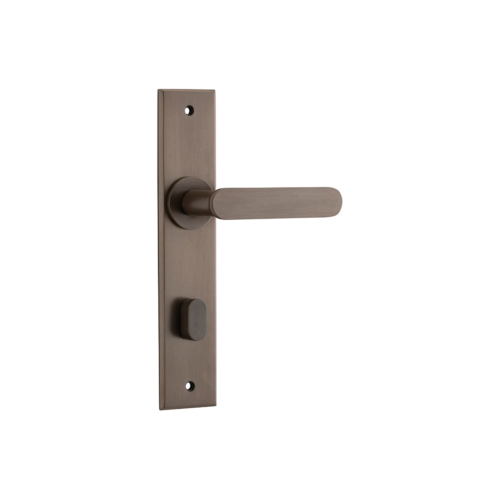 Bronte Lever - Chamfered Backplate Signature Brass / Privacy / Lever Set Only