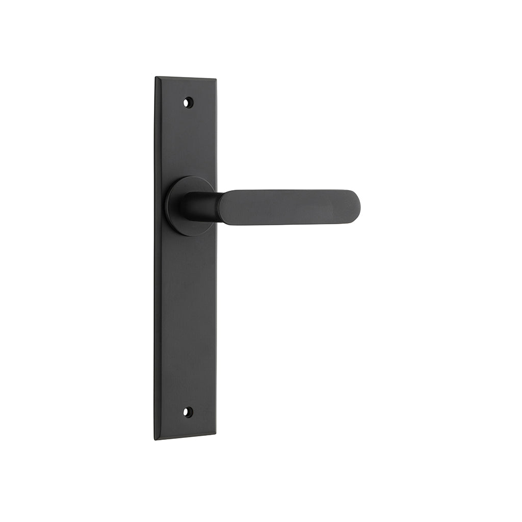 Bronte Lever - Chamfered Backplate Matt Black / Passage / Lever Set Only