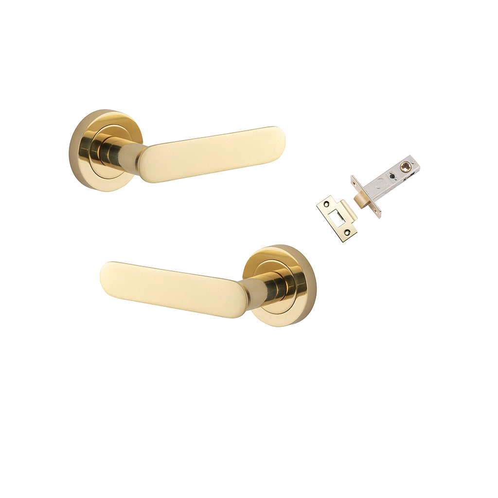 Bronte Lever - Round Rose Polished Brass / Passage / Passage Kit