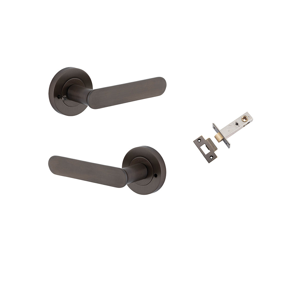 Bronte Lever - Round Rose Signature Brass / Privacy / Inbuilt Privacy Kit