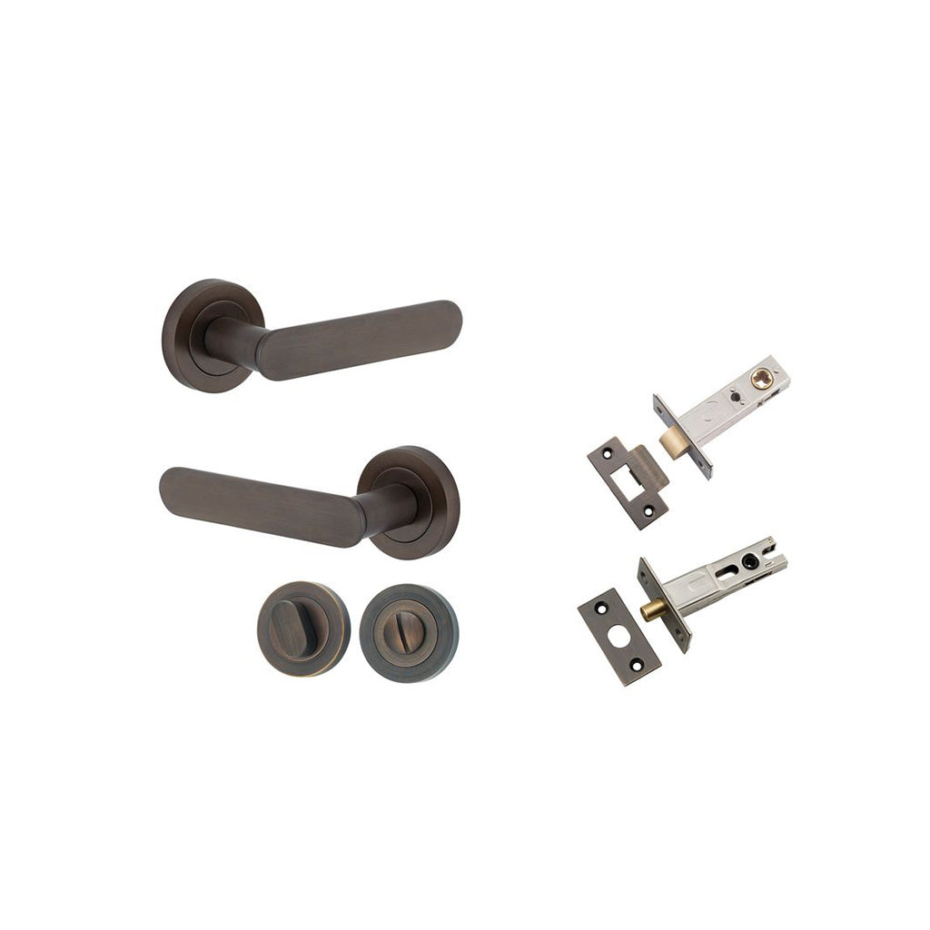 Bronte Lever - Round Rose Signature Brass / Privacy / Separate Privacy Kit