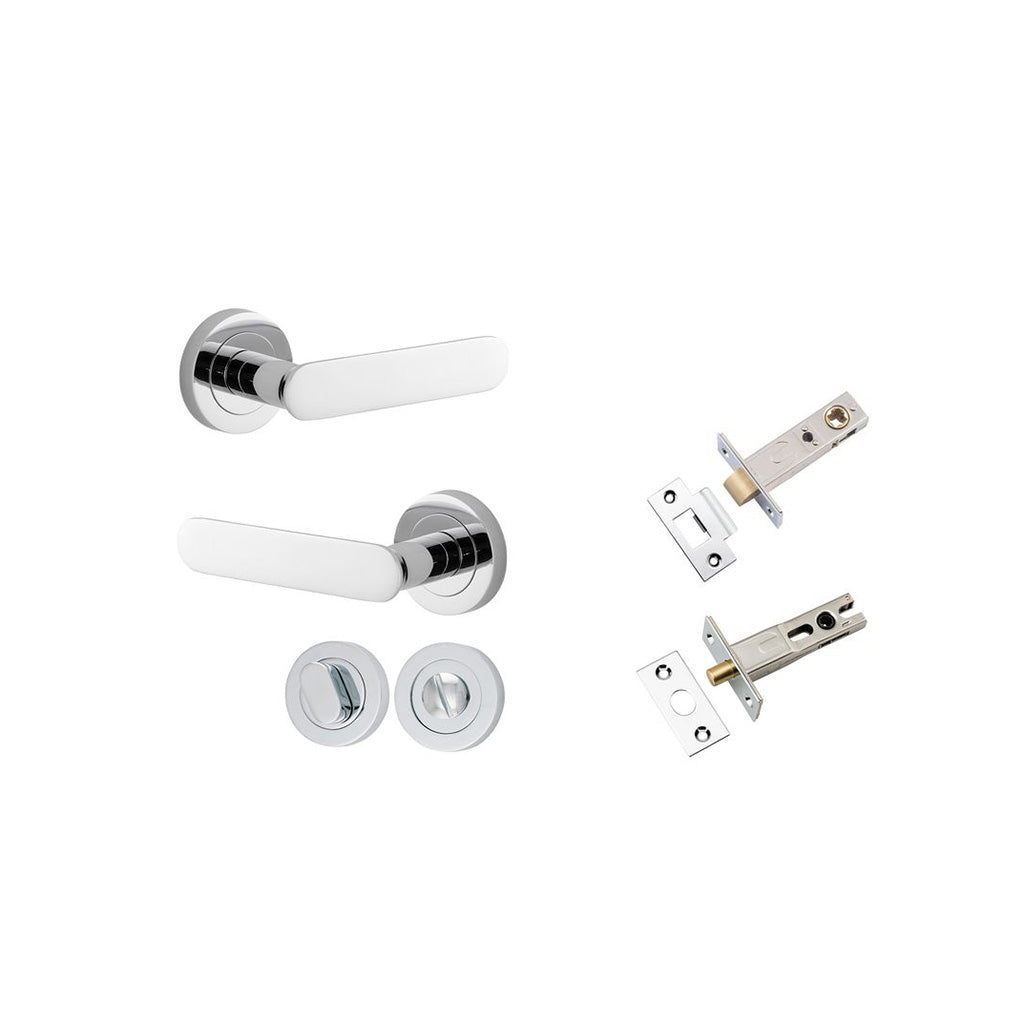 Bronte Lever - Round Rose Polished Chrome / Privacy / Separate Privacy Kit