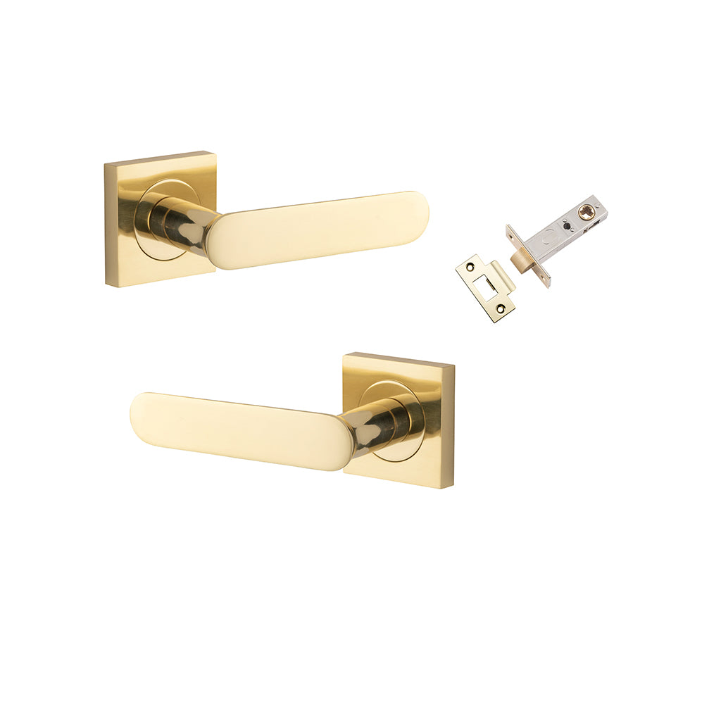 Bronte Lever - Square Rose Polished Brass / Passage / Passage Kit
