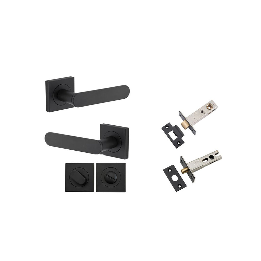 Bronte Lever - Square Rose Matt Black / Privacy / Separate Privacy Kit