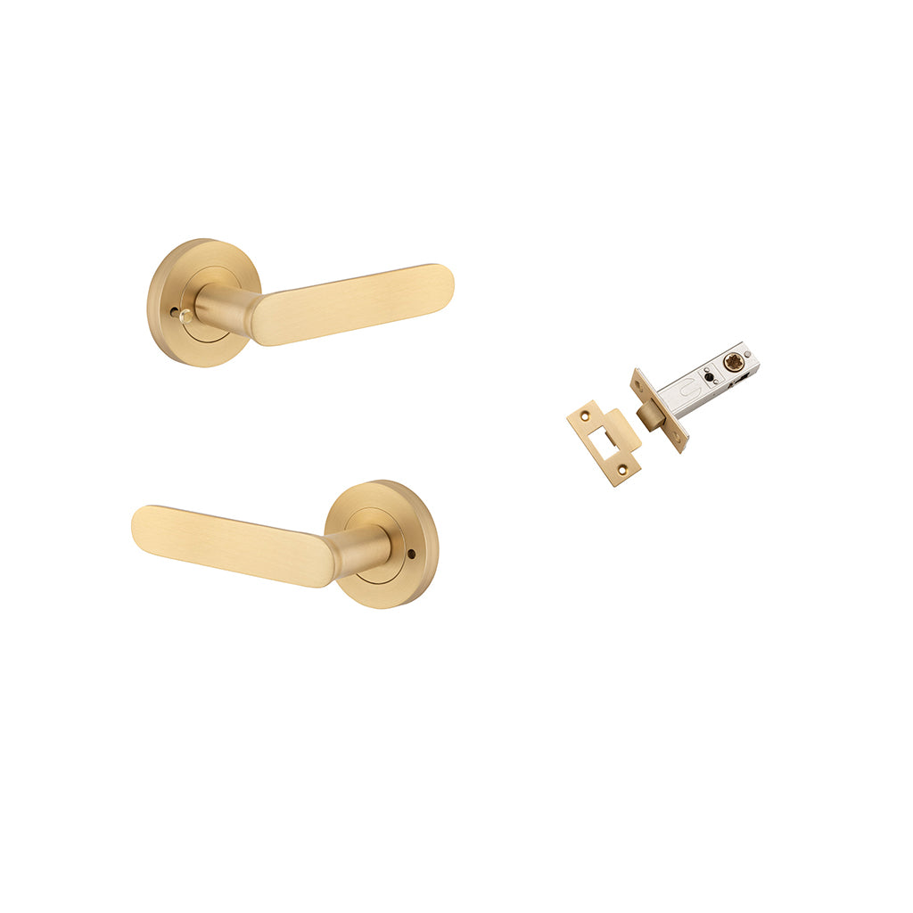 Bronte Lever - Round Rose Brushed Brass / Privacy / Inbuilt Privacy Kit