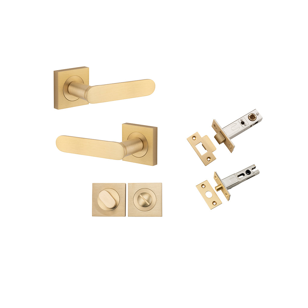 Bronte Lever - Square Rose Brushed Brass / Privacy / Separate Privacy Kit