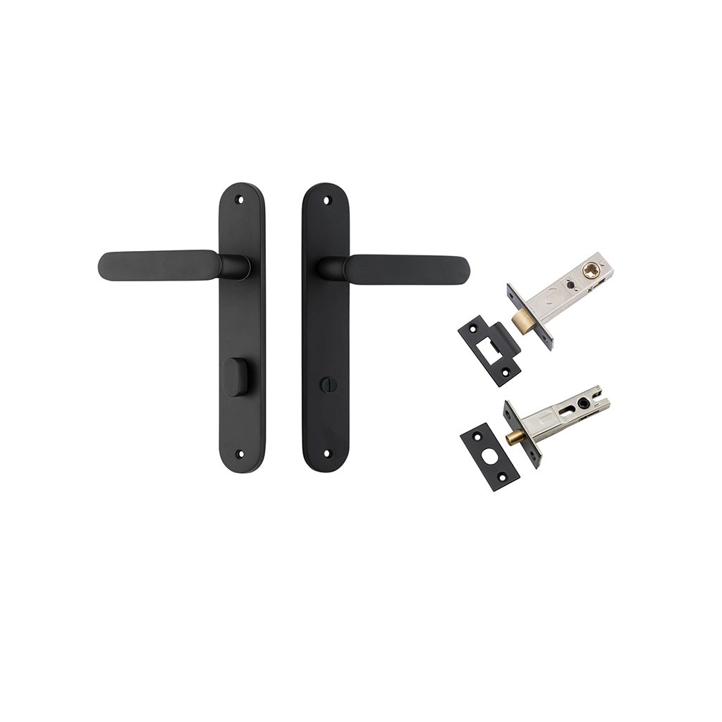 Bronte Lever - Oval Backplate Matt Black / Privacy / Separate Privacy Kit