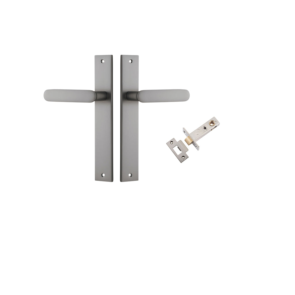Bronte Lever - Rectangular Backplate Satin Nickel / Passage / Passage Kit