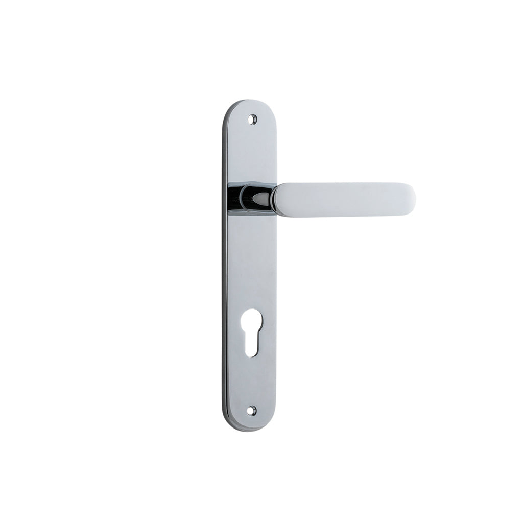 Bronte Lever - Oval Backplate Polished Chrome / Entrance / Lever Set Only