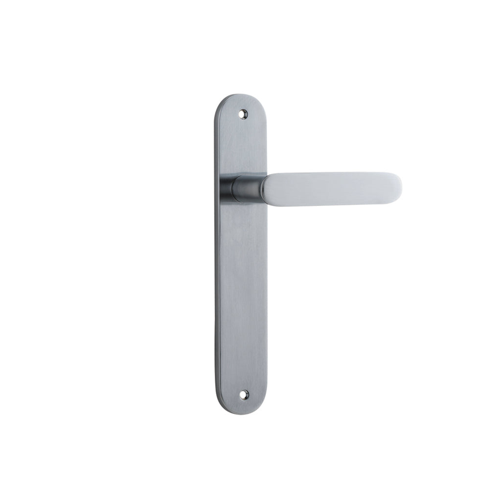 Bronte Lever - Oval Backplate Brushed Chrome / Passage / Lever Set Only