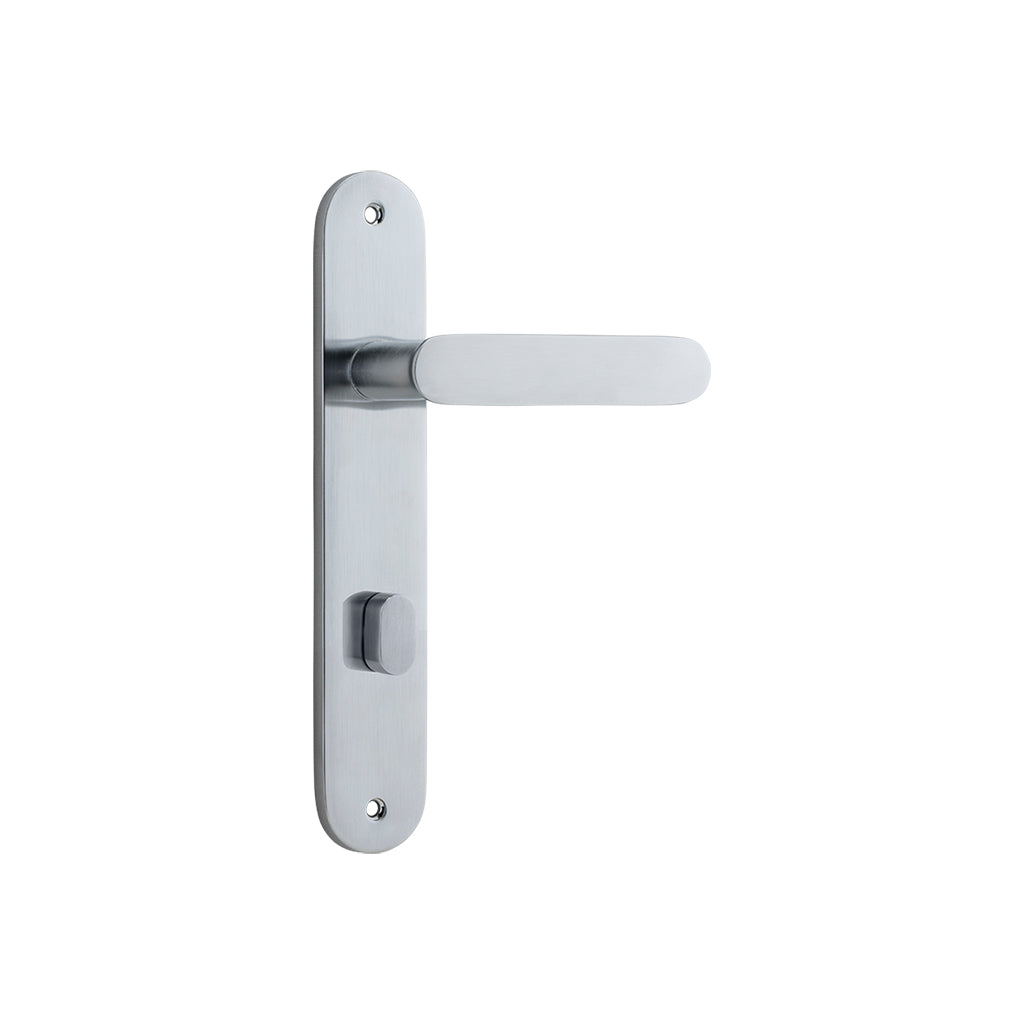 Bronte Lever - Oval Backplate Brushed Chrome / Privacy / Lever Set Only