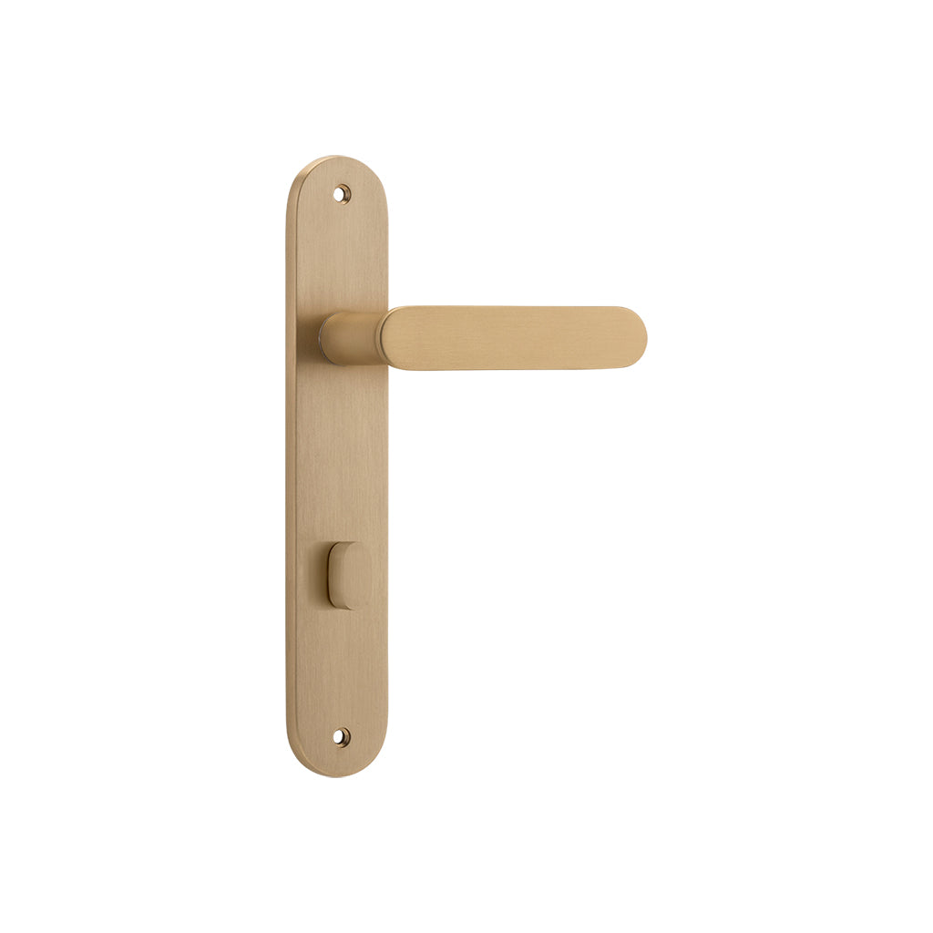 Bronte Lever - Oval Backplate Brushed Brass / Privacy / Lever Set Only