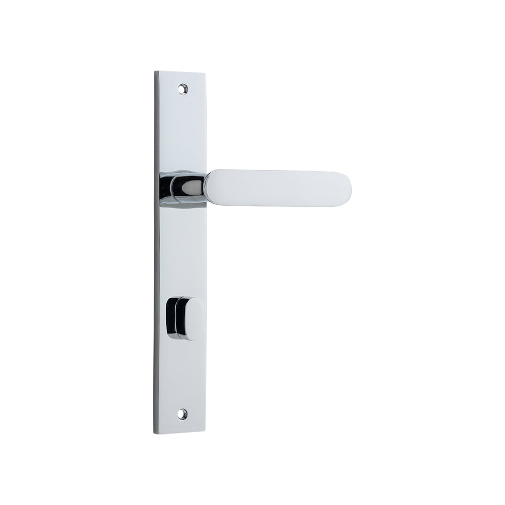 Bronte Lever - Rectangular Backplate Polished Chrome / Privacy / Lever Set Only