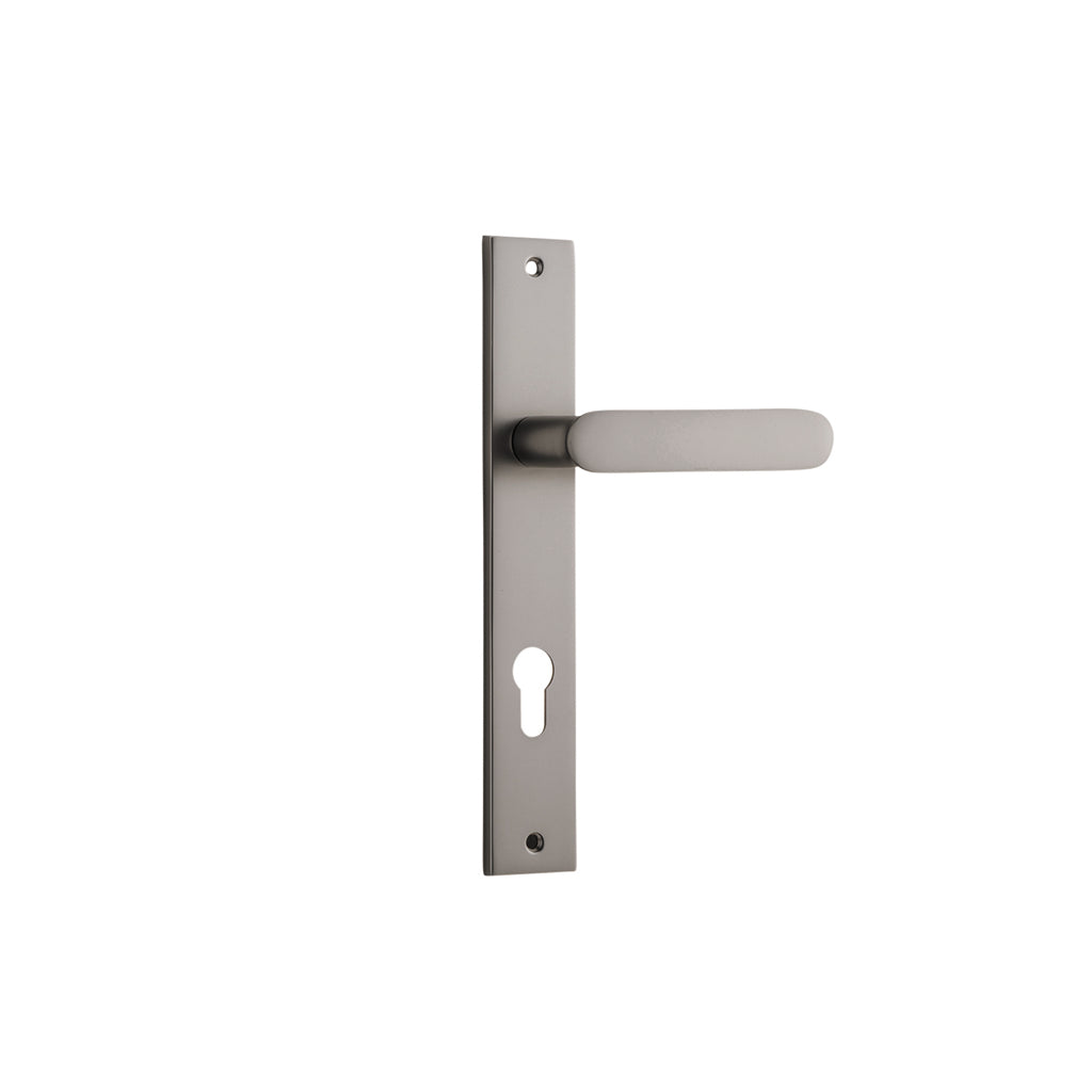 Bronte Lever - Rectangular Backplate Satin Nickel / Entrance / Lever Set Only