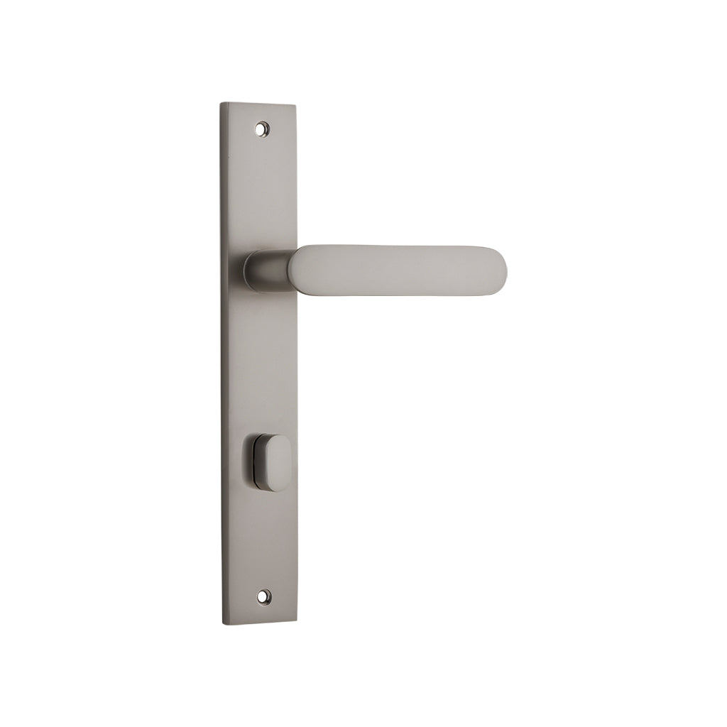 Bronte Lever - Rectangular Backplate Satin Nickel / Privacy / Lever Set Only