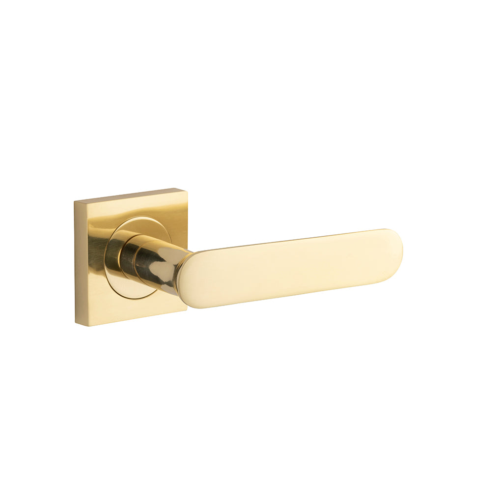 Bronte Lever - Square Rose Polished Brass / Passage / Lever Set Only