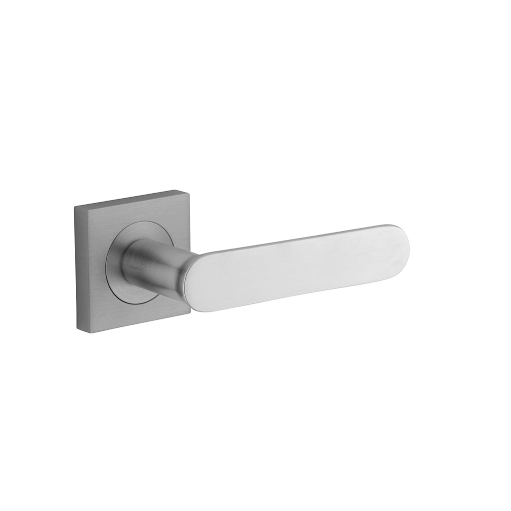 Bronte Lever - Square Rose Brushed Chrome / Passage / Lever Set Only