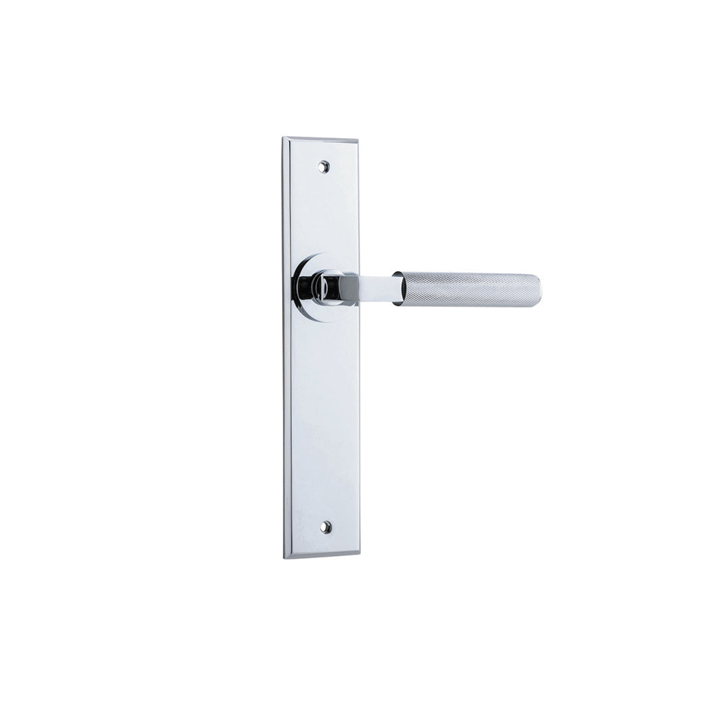 Brunswick Lever - Chamfered Backplate Polished Chrome / Passage / Lever Set Only