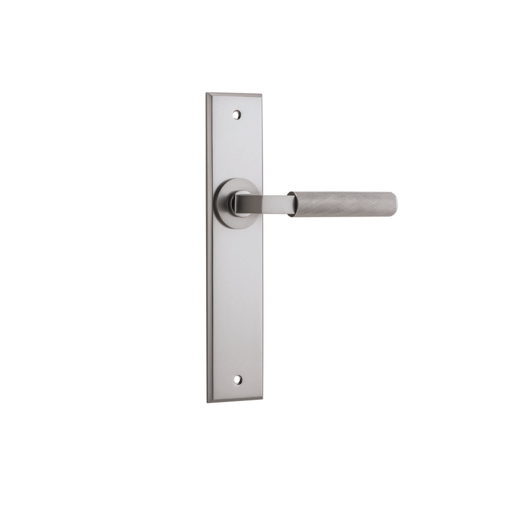 Brunswick Lever - Chamfered Backplate Satin Nickel / Passage / Lever Set Only
