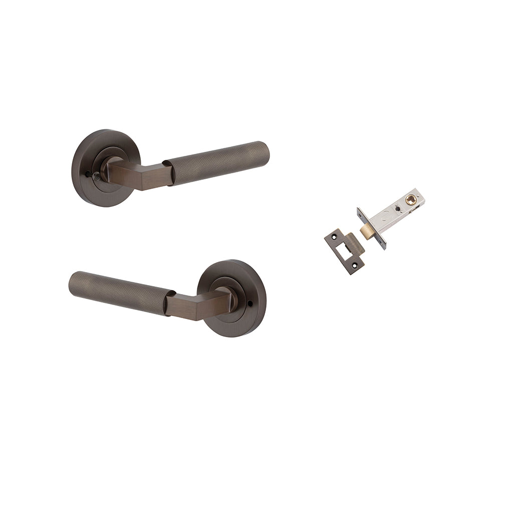 Brunswick Lever - Round Rose Signature Brass / Privacy / Inbuilt Privacy Kit