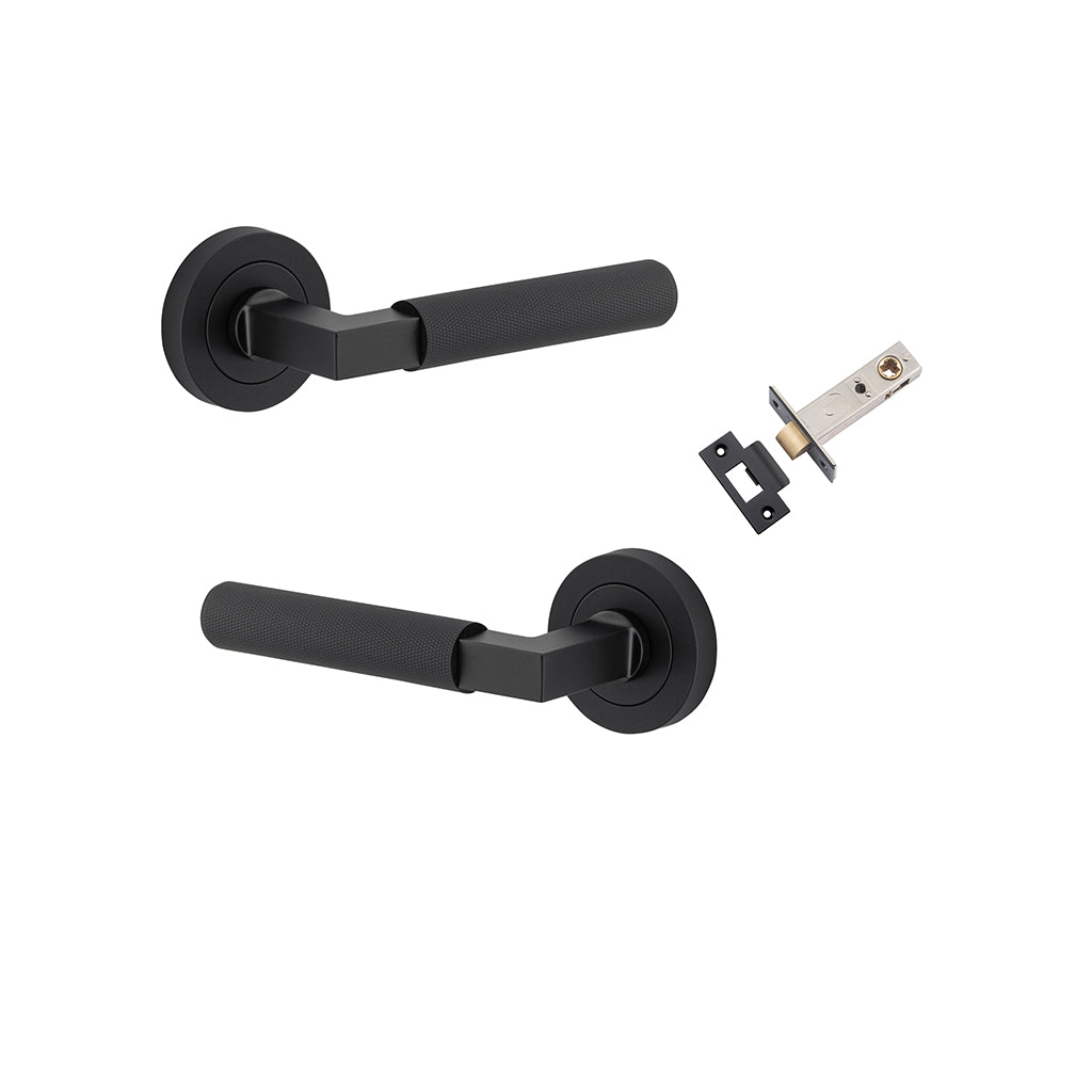 Brunswick Lever - Round Rose Matt Black / Passage / Passage Kit