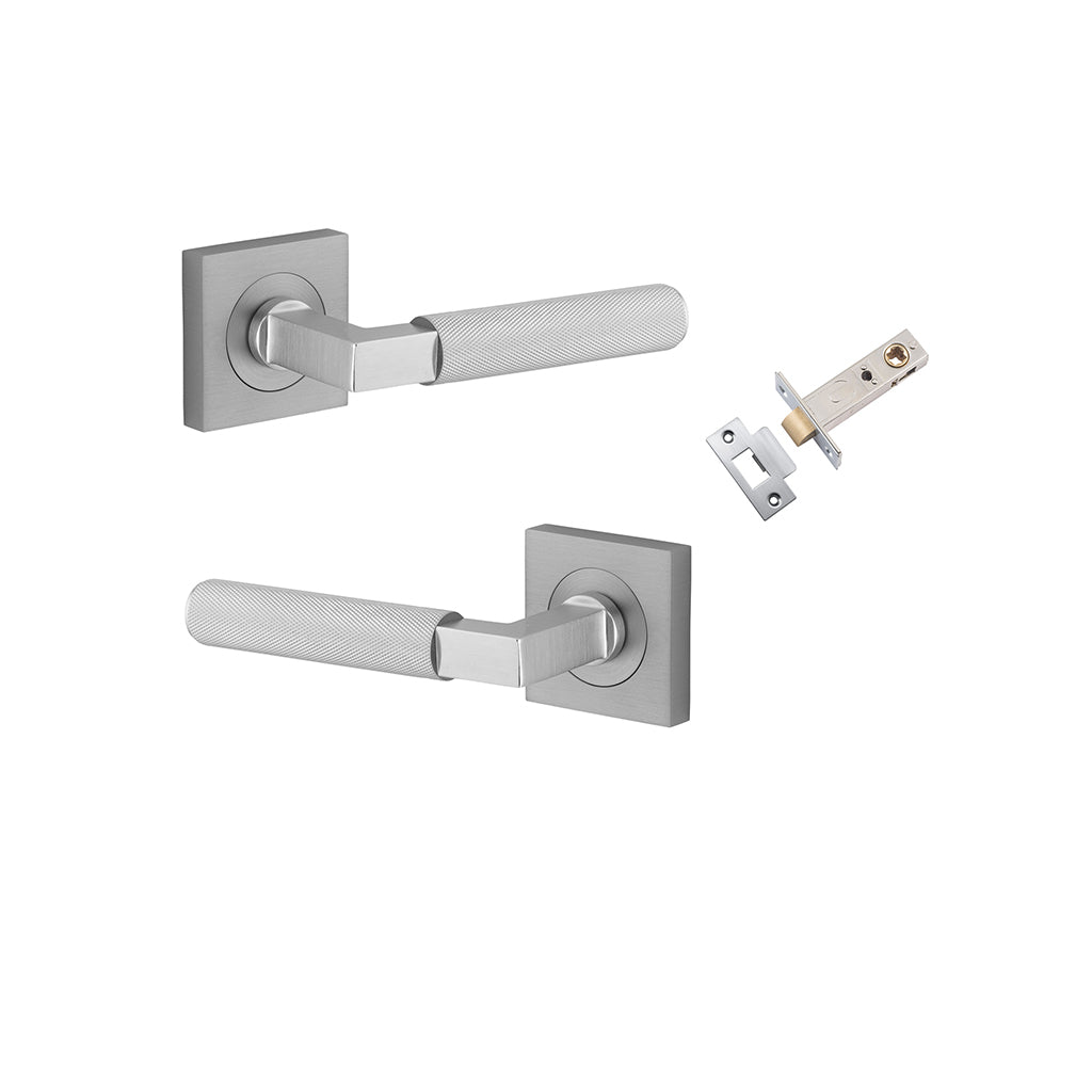 Brunswick Lever - Square Rose Brushed Chrome / Passage / Passage Kit
